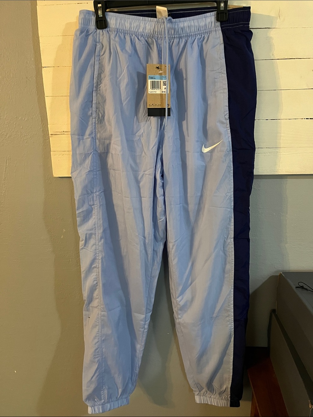 Nike Light Blue & Navy Two-Tone Windbreaker Pants